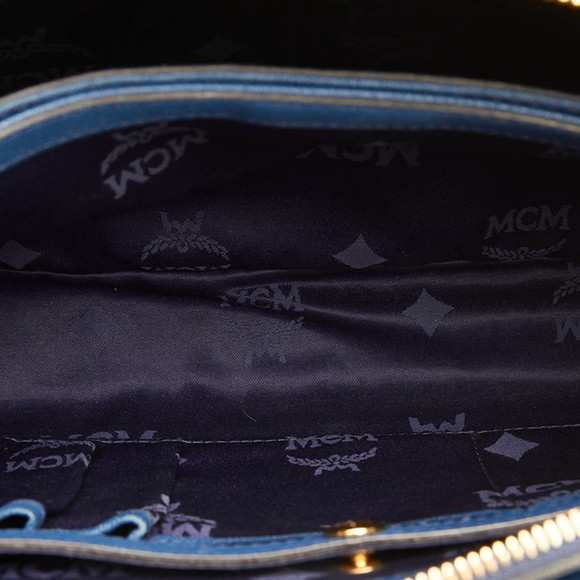 MCM shoulder bag blue leather ladies - Picture 5 of 10